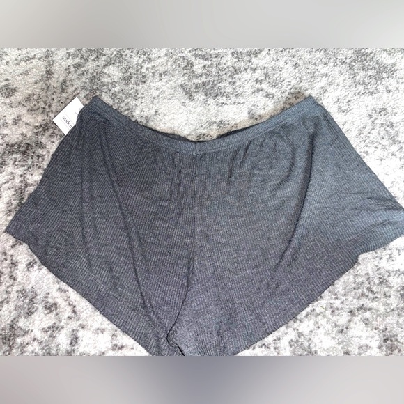 Auden Ribbed Button Front Sleep Shorts Dark Gray Size XXL - Picture 2 of 3